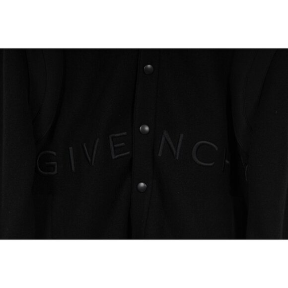 Givenchy Mens Logo Embroidered Varsity Jacket Size Medium Wool Black Bomber - Picture 3 of 12